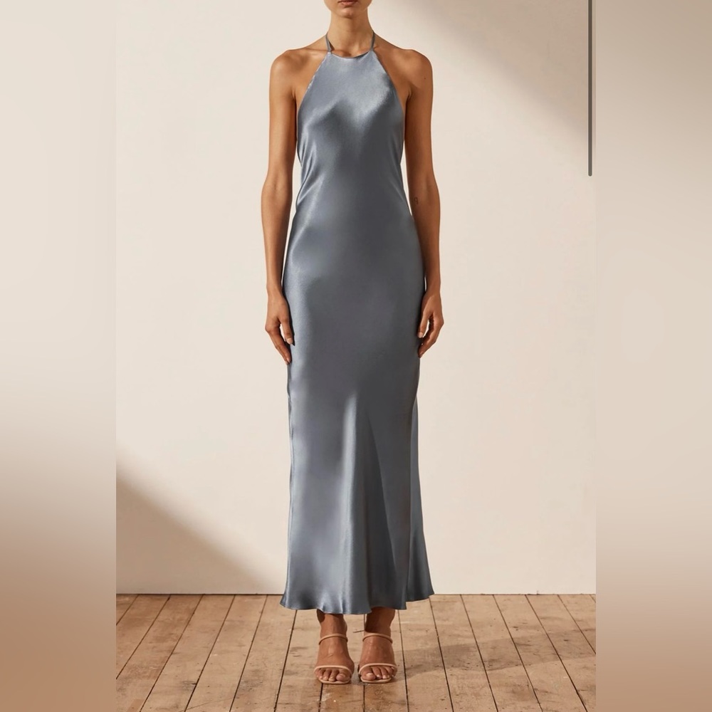 Shona Joy | Satin High Neck Dress